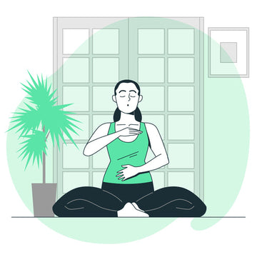 girl meditating illustration