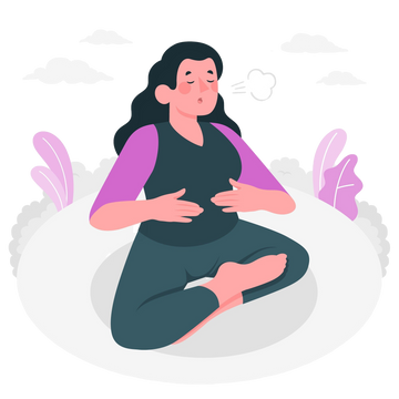 illustration of a woman feeling bloated