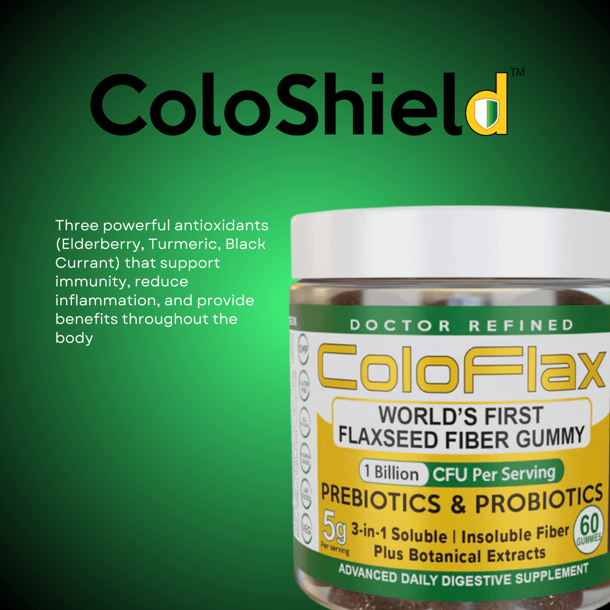 ColoFlax: Best Gluten-Free Flaxseed Fiber Digestive Gummies Health for