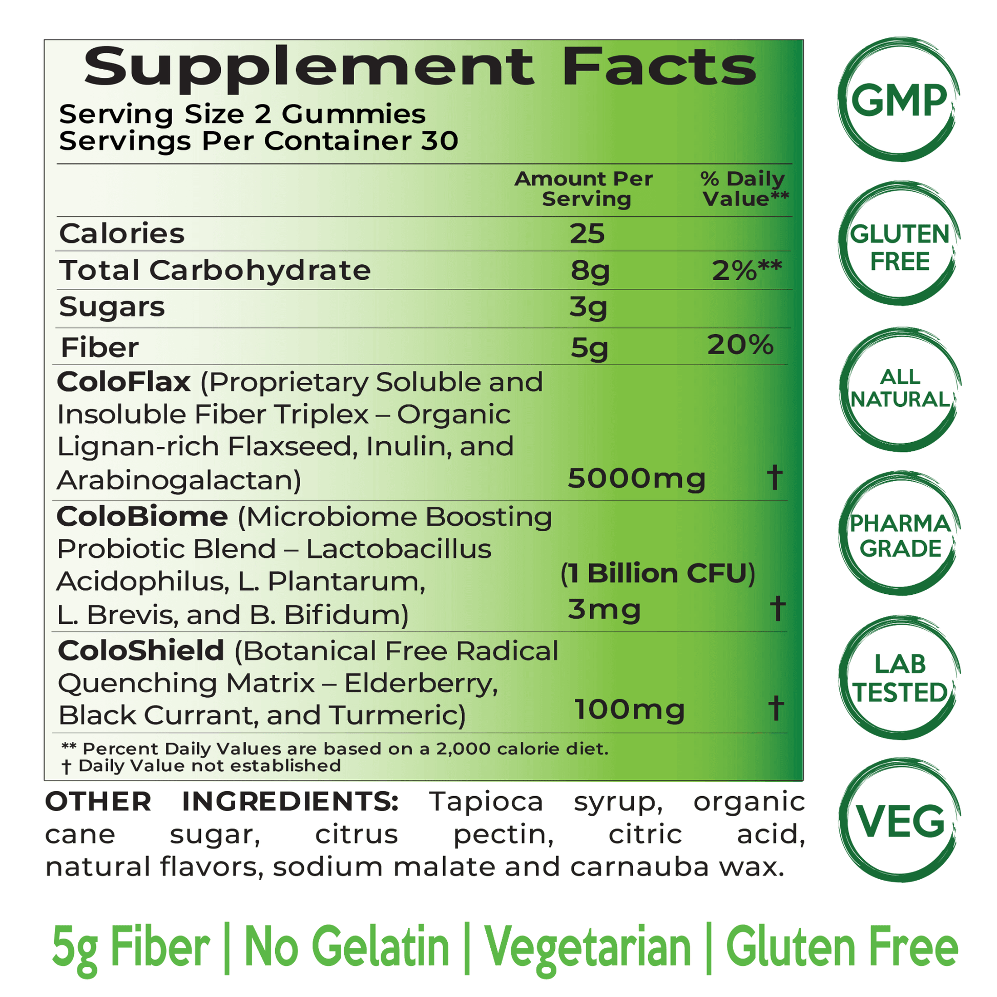 Best Gluten-Free Flaxseed Fiber Gummies ColoFlax for - Digestive Health