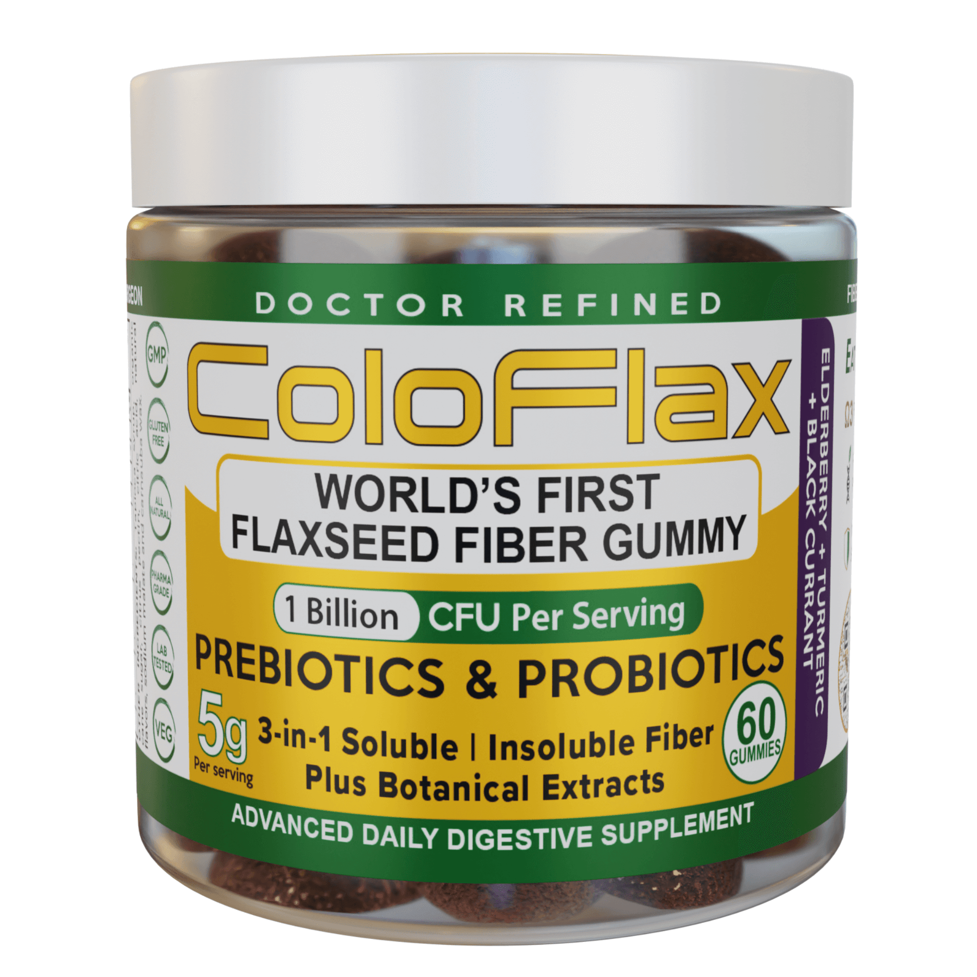 for Digestive Gummies Health Best Gluten-Free ColoFlax: Flaxseed Fiber
